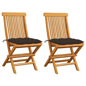 Maison exclusive - chaises de jardin et coussins taupe lot de 2 bois teck massif