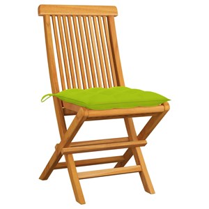 Maison exclusive - chaises de jardin avec coussins vert vif lot de 2 bois de tec