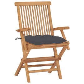 Maison exclusive - chaises de jardin et coussins anthracite lot de 2 bois de tec