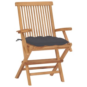 Maison exclusive - chaises de jardin et coussins anthracite lot de 2 bois de tec