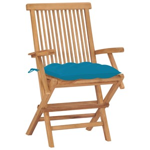 Maison exclusive - chaises de jardin lot de 2 avec coussins bleu clair teck mass