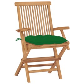 Maison exclusive - chaises de jardin avec coussins vert lot de 2 bois teck massi