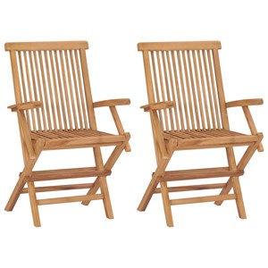 Maison exclusive - chaises de jardin avec coussins vert lot de 2 bois teck massi