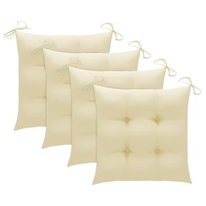 Maison exclusive - chaises de jardin et coussins blanc crème lot de 3 teck massi