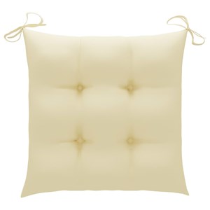 Maison exclusive - chaises de jardin et coussins blanc crème lot de 3 teck massi