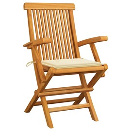 Maison exclusive - chaises de jardin avec coussins crème lot de 6 bois teck mass