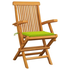 Maison exclusive - chaises de jardin avec coussins vert vif lot de 6 bois teck