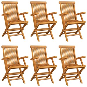 Maison exclusive - chaises de jardin et coussins blanc crème lot de 6 teck massi