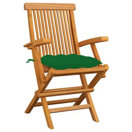 Maison exclusive - chaises de jardin avec coussins vert lot de 6 bois teck massi