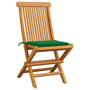 Maison exclusive - chaises de jardin et coussins vert lot de 4 bois de teck mass