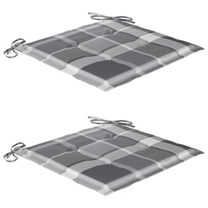 Maison exclusive - chaises de jardin lot de 2 avec coussins à carreaux gris teck