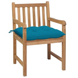 Maison exclusive - chaises de jardin lot de 2 et coussins bleu clair bois de tec