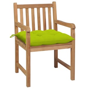 Maison exclusive - chaises de jardin lot de 2 avec coussins vert vif teck massif