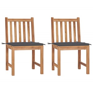 Maison exclusive - chaises de jardin lot de 2 avec coussins bois de teck massif
