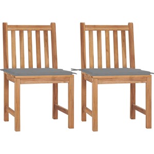 Maison exclusive - chaises de jardin lot de 2 avec coussins bois de teck massif