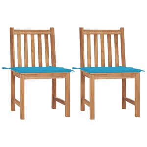 Maison exclusive - chaises de jardin lot de 2 avec coussins bois de teck massif