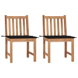 Maison exclusive - chaises de jardin lot de 2 avec coussins bois de teck massif