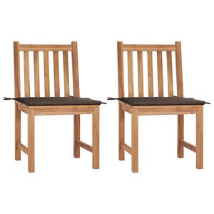 Maison exclusive - chaises de jardin lot de 2 avec coussins bois de teck massif