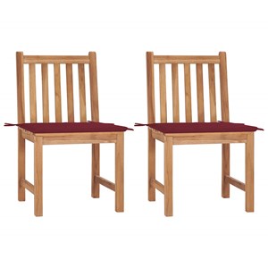 Maison exclusive - chaises de jardin lot de 2 avec coussins bois de teck massif