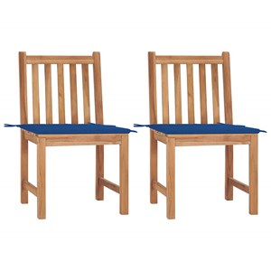 Maison exclusive - chaises de jardin lot de 2 avec coussins bois de teck massif