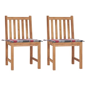 Maison exclusive - chaises de jardin lot de 2 avec coussins bois de teck massif
