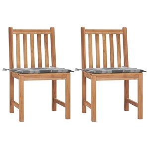 Maison exclusive - chaises de jardin lot de 2 avec coussins bois de teck massif