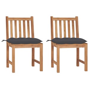 Maison exclusive - chaises de jardin lot de 2 avec coussins bois de teck massif