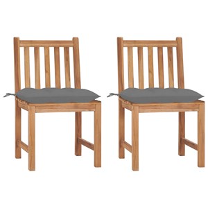 Maison exclusive - chaises de jardin lot de 2 avec coussins bois de teck massif