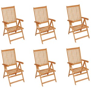 Maison exclusive - chaises de jardin lot de 6 avec coussins bordeaux bois de tec