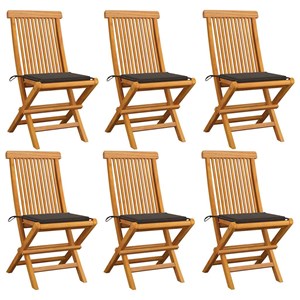 Maison exclusive - chaises de jardin et coussins taupe lot de 6 bois teck massif
