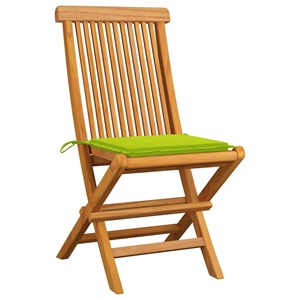 Maison exclusive - chaises de jardin avec coussins vert vif lot de 6 bois de tec