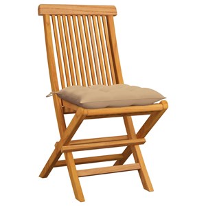 Maison exclusive - chaises de jardin et coussins beige lot de 6 bois teck massif