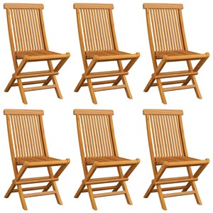 Maison exclusive - chaises de jardin et coussins beige lot de 6 bois teck massif