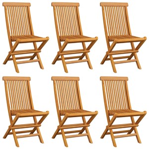 Maison exclusive - chaises de jardin et coussins bleu clair lot de 6 bois de tec