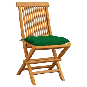 Maison exclusive - chaises de jardin et coussins vert lot de 6 bois de teck mass
