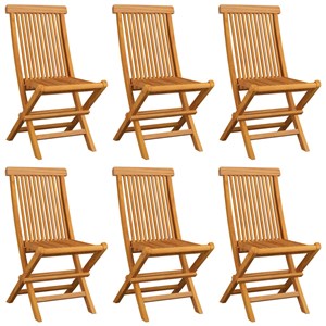 Maison exclusive - chaises de jardin et coussins noir lot de 6 bois de teck mass