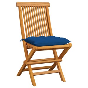 Maison exclusive - chaises de jardin et coussins bleu lot de 6 bois de teck mass