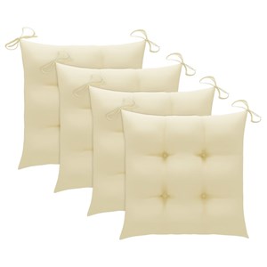 Maison exclusive - chaises de jardin et coussins blanc crème lot de 4 teck massi