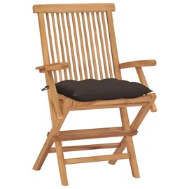 Maison exclusive - chaises de jardin et coussins taupe lot de 4 bois teck massif