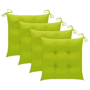 Maison exclusive - chaises de jardin avec coussins vert vif lot de 4 bois de tec