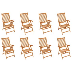 Maison exclusive - chaises inclinables de jardin lot de 8 bois de teck solide