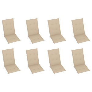 Maison exclusive - chaises inclinables de jardin et coussins lot de 8 teck solid