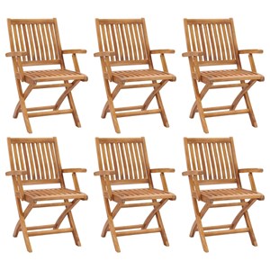 Maison exclusive - chaises pliables de jardin lot de 6 bois de teck solide
