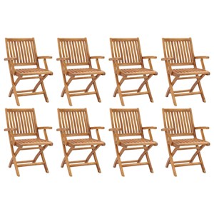 Maison exclusive - chaises pliables de jardin lot de 8 bois de teck solide