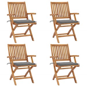 Maison exclusive - chaises pliables de jardin avec coussins lot de 4 teck solide