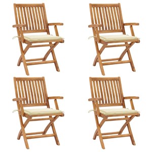 Maison exclusive - chaises pliables de jardin avec coussins lot de 4 teck solide