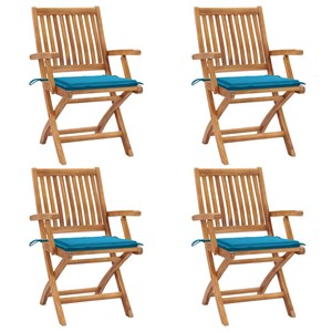 Maison exclusive - chaises pliables de jardin avec coussins lot de 4 teck solide