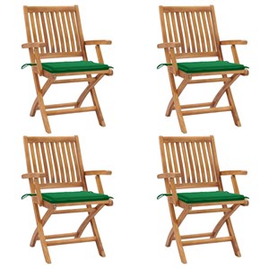 Maison exclusive - chaises pliables de jardin avec coussins lot de 4 teck solide