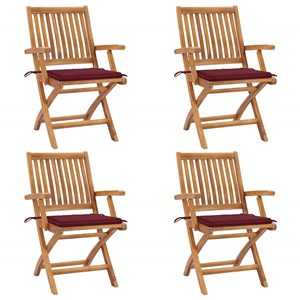 Maison exclusive - chaises pliables de jardin avec coussins lot de 4 teck solide
