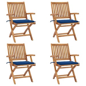 Maison exclusive - chaises pliables de jardin avec coussins lot de 4 teck solide